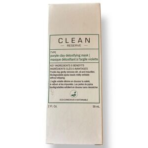 Clean Reserve Purple Clay Detoxifying Mask‎ 2oz Vegan Exfoliating Jojoba NIB